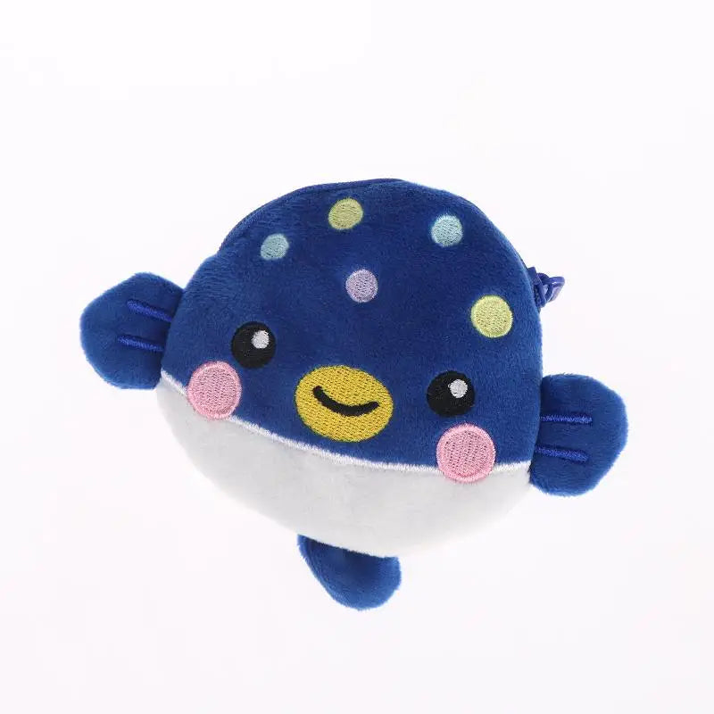 Cute Pufferfish Plush Mini Coin Purse – Zipper Pouch Wallet