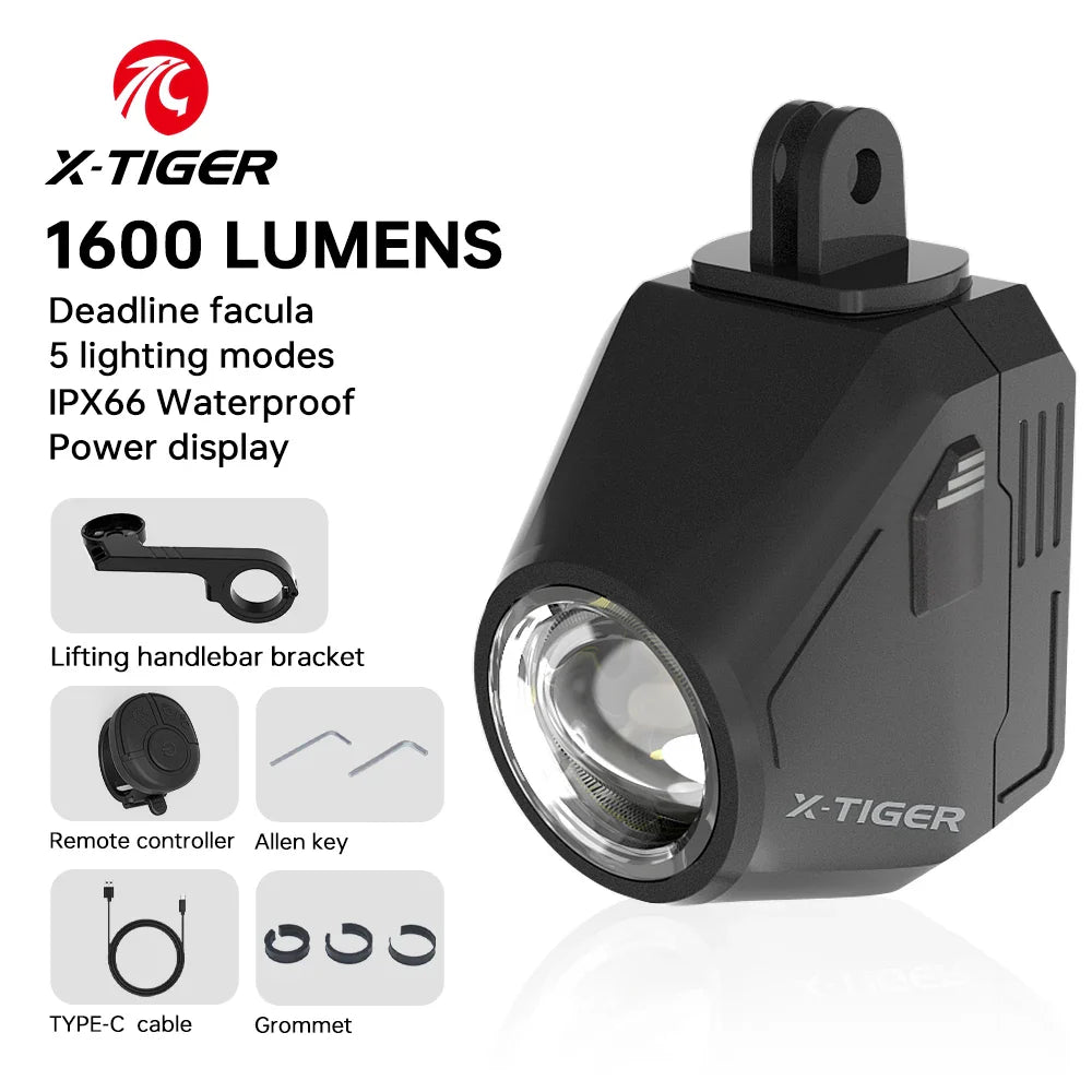 X-TIGER 1600 Lumen Bike Light – Wireless Remote & IP66