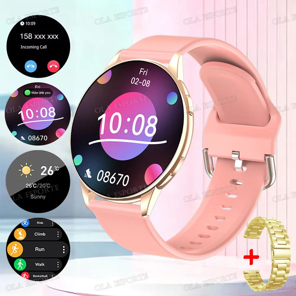 Smart watch with full touch screen, call, message reminder, music control and other functions, compatible with iPhone/android Peaceful Pleasures Health and Wellness Go22Szstrap
