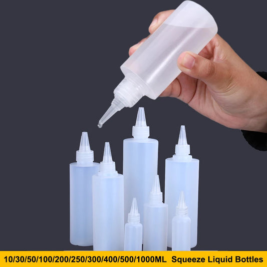 10-1000ML Empty Plastic Squeeze Dropper Bottle With Screw Cap Semi-transparent Eyes Liquid Ink Oil Paint Pigment Container Peaceful Pleasures Health and Wellness