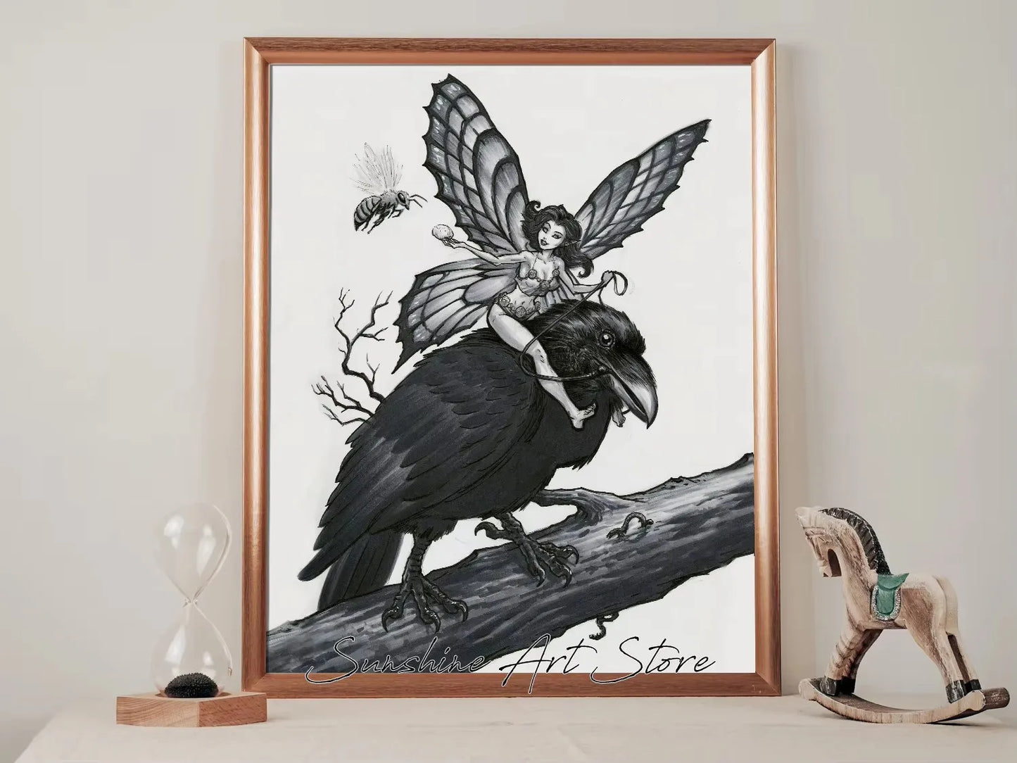 Witch Dark Goddess Black Magic Poster Canvas Printing Witch Black Cat Wall Art Decor Gothic Style Girls Room Bar Wall Decoration Peaceful Pleasures Health and Wellness ZLH5260 90x130cm No Frame