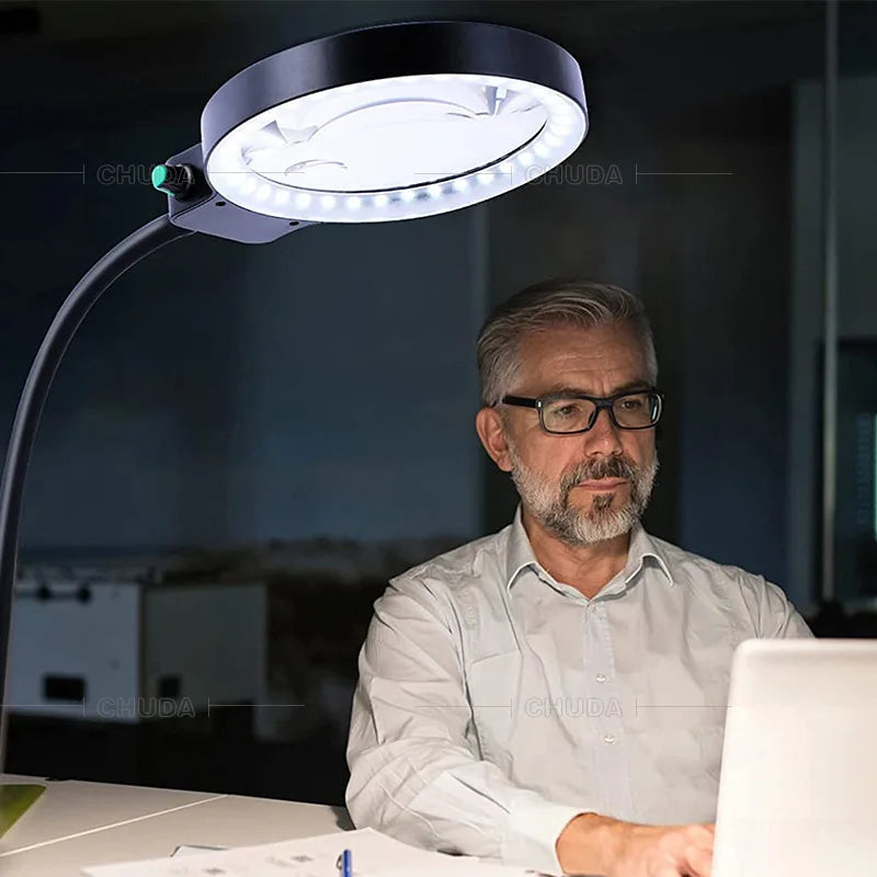 Illuminated Magnifying Glass Desk Lamp Usb Magnifier 36 Lights Eye Protection Beauty Makeup Tattoo Light Reading Led Table Light Peaceful Pleasures Health and Wellness