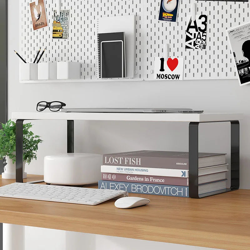 Monitor Stand & Desk Organizer – Iron Storage Shelf Riser