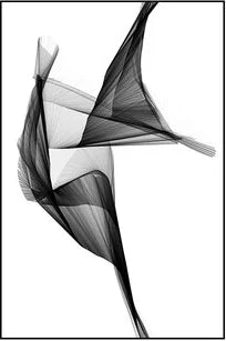Abstract Geometric Black & White Wavy Canvas Wall Art Print