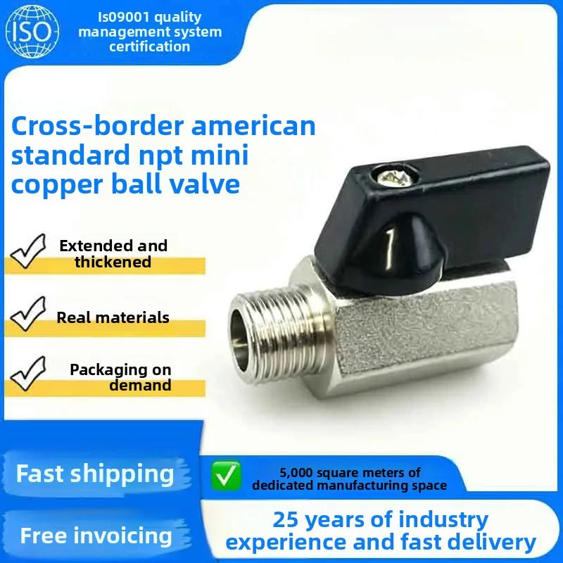 Mini Brass Ball Valve 1/4" & 3/8" NPT Shut Off | Air Water Gas