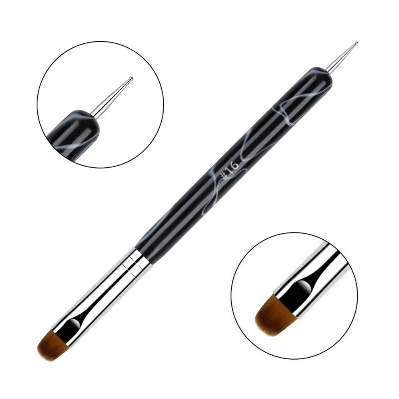 Dual-End Nail Art Brush & Dotting Pen Set – 4 Pcs Acrylic