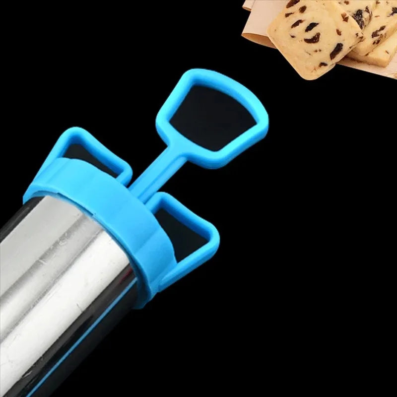 Stainless Steel Cookie Decorating Gun Set | 3 Nozzles & Scraper for Cookies, Cream & Pastry