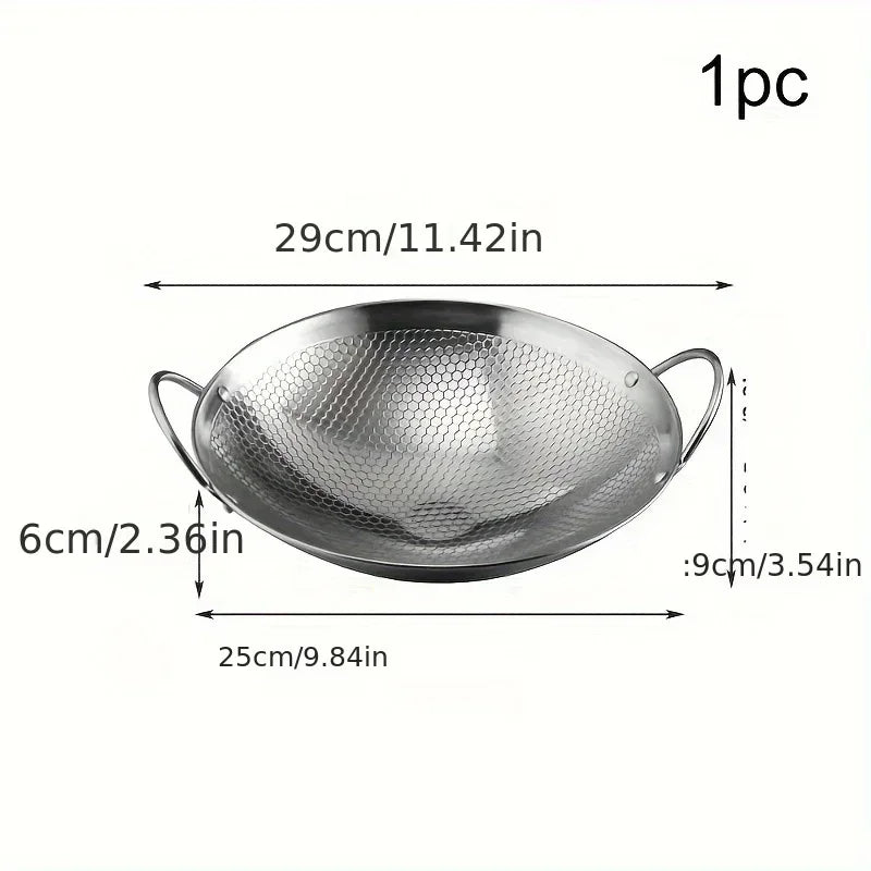 Stainless Steel Honeycomb Non-Stick Skillet | 2-Handle Pot
