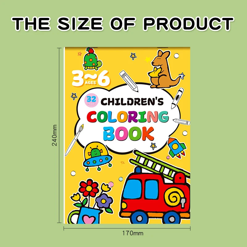 Children's Fun Coloring Book 32 Pages Different Themes Drawing 170