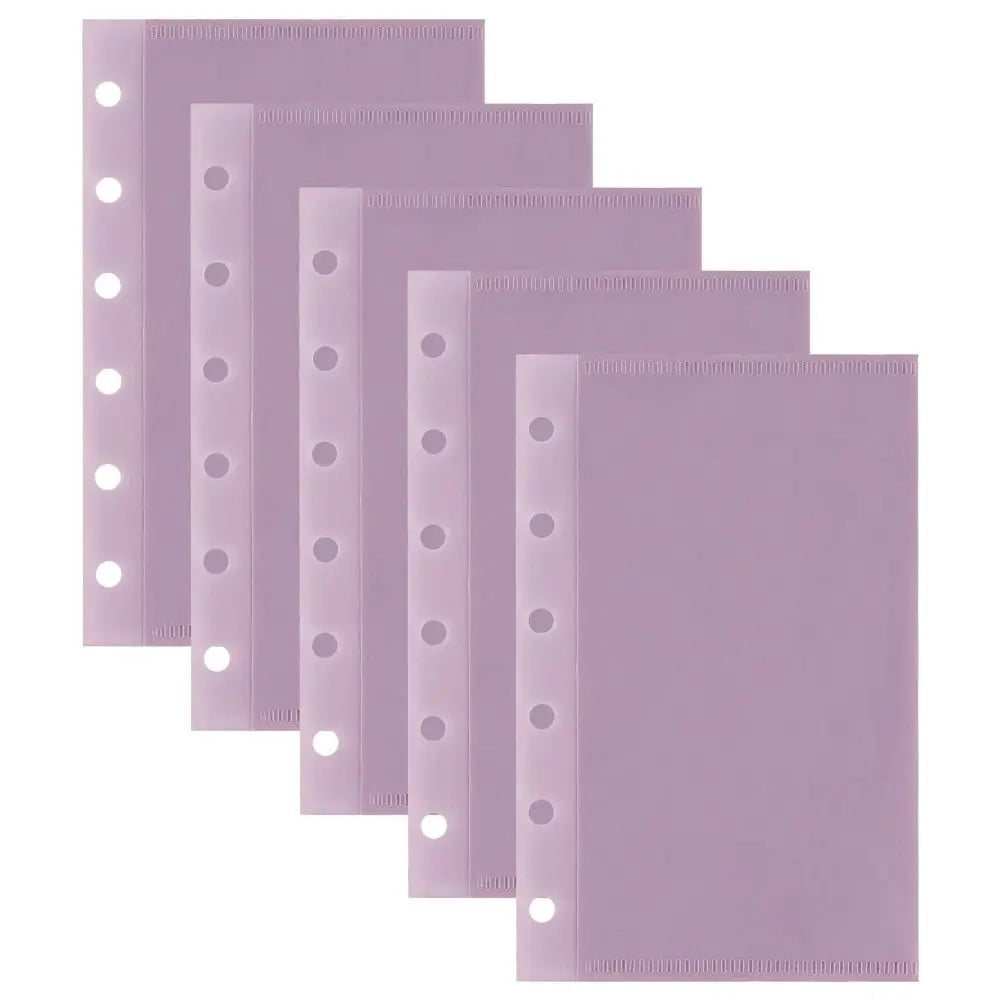 5pcs A6/A7 Binder Folders Inner Page 6 Hole Colorful Idol Photo Card Holder Budget Sheet PP Loose Leaf Inside Paper Peaceful Pleasures Health and Wellness style 10 A7