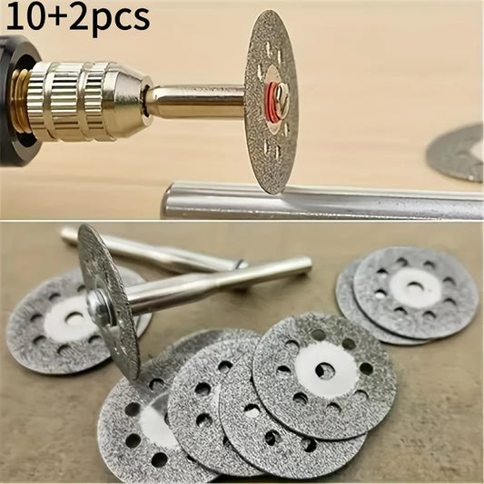 10+2 Diamond Cutting Blades Metal Suitable Marble Ceramics Stone Peaceful Pleasures Health and Wellness 12Pcs 30mm