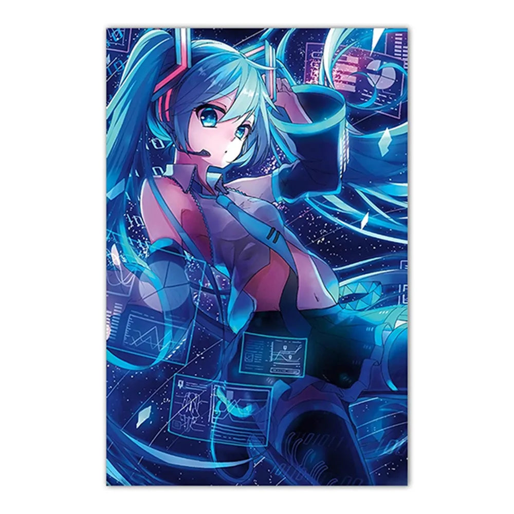 Hatsune Miku Canvas Wall Art Print | Anime Room Decor