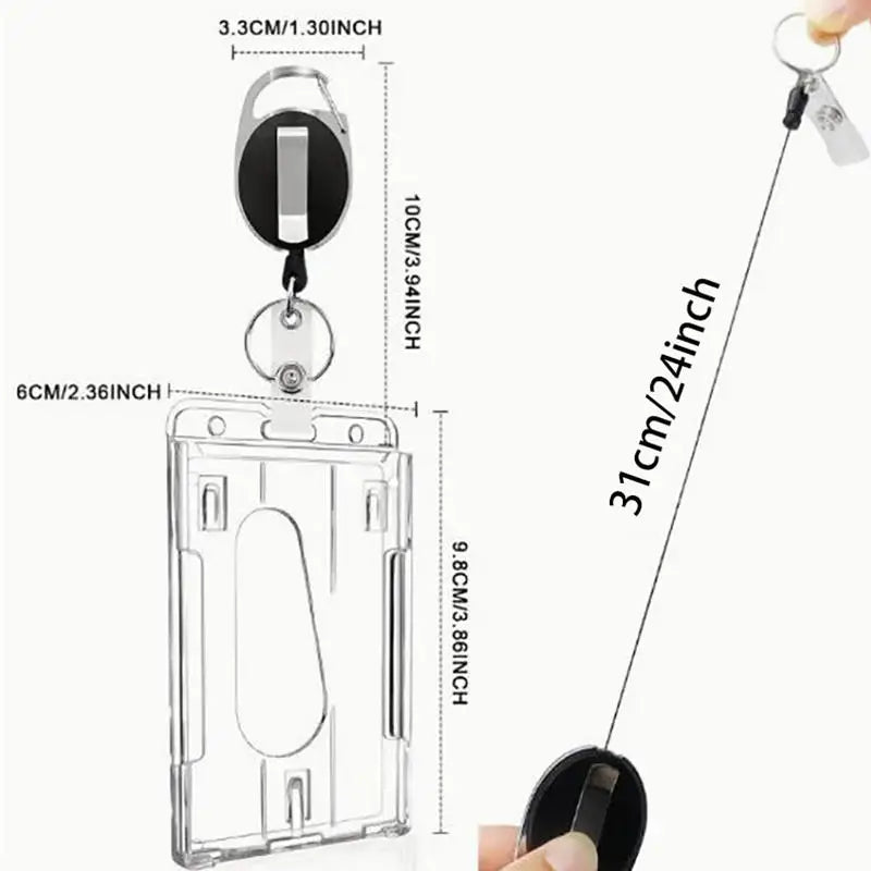 Clear Double-Sided ID Badge Holder Lightweight Card SleeveWork School Gym Easy Swipe Scan Without Removal Multipurpose Organizer Peaceful Pleasures Health and Wellness