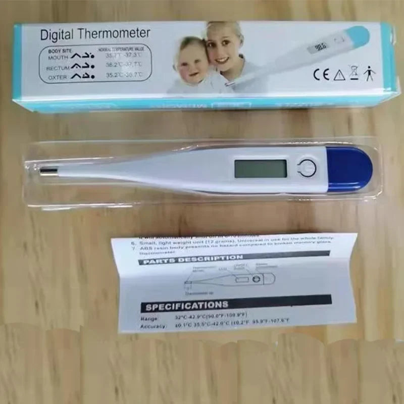1/2pcs Digital Water Thermometer Accurate Oral and Armpit Temperature Reading Fever Alert Termometer Baby Bath Thermometers Peaceful Pleasures Health and Wellness Dark Blue