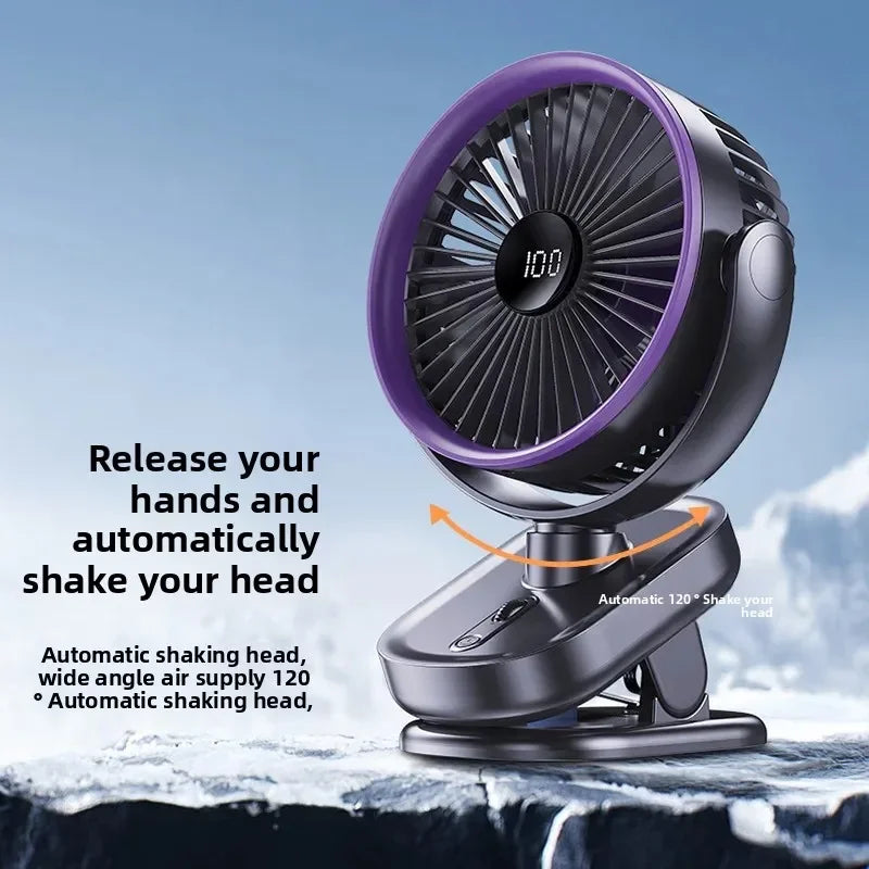 URGGU Clip-On Wall Fan | 100 Speeds & 120° Oscillation