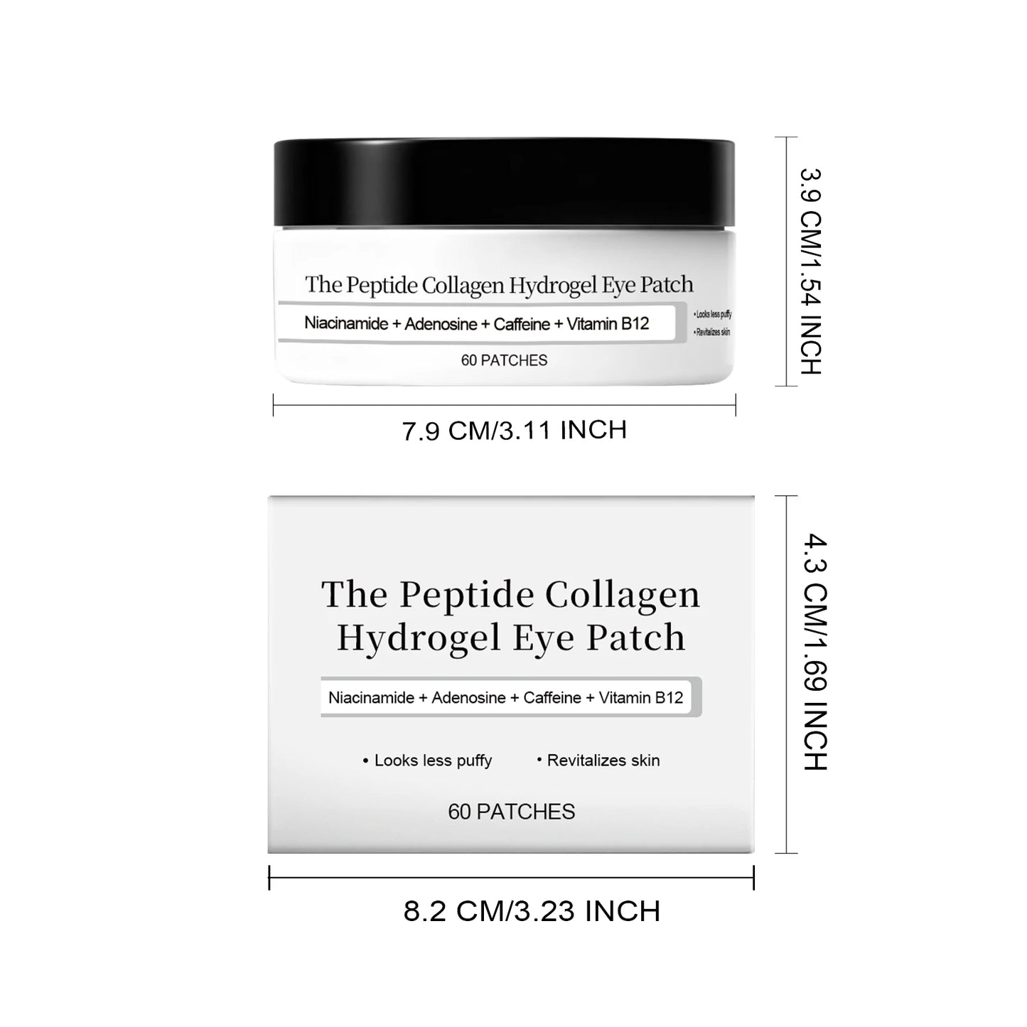 Peptide Collagen Hydrogel Eye Patches – Anti-Aging 60 Pack