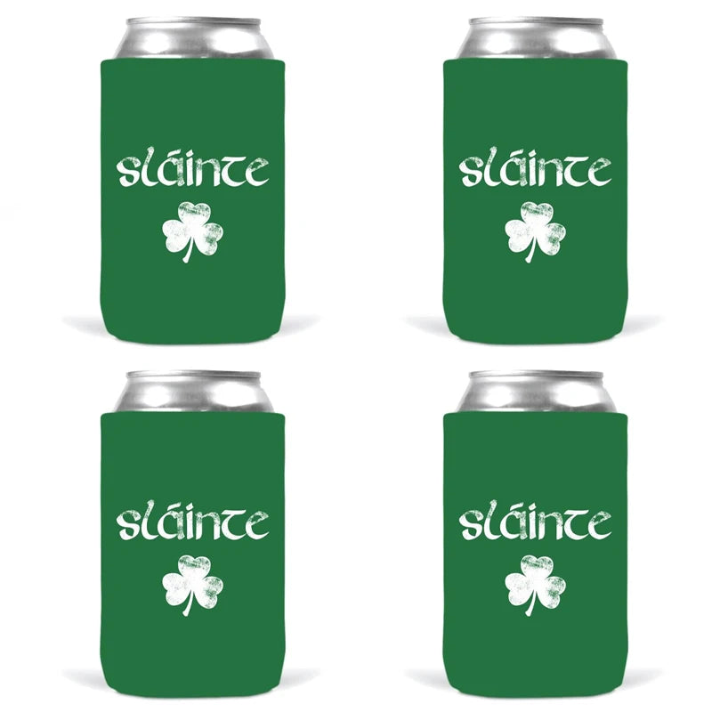 4-Pack St. Patrick's Day Can Cooler Sleeves | 12oz Insulated Can Cooler Sleeves Peaceful Pleasures Health and Wellness 4pcs 9.5x12cm