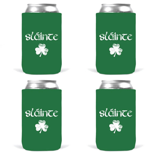 4-Pack St. Patrick's Day Can Cooler Sleeves | 12oz Insulated Can Cooler Sleeves Peaceful Pleasures Health and Wellness 4pcs 9.5x12cm