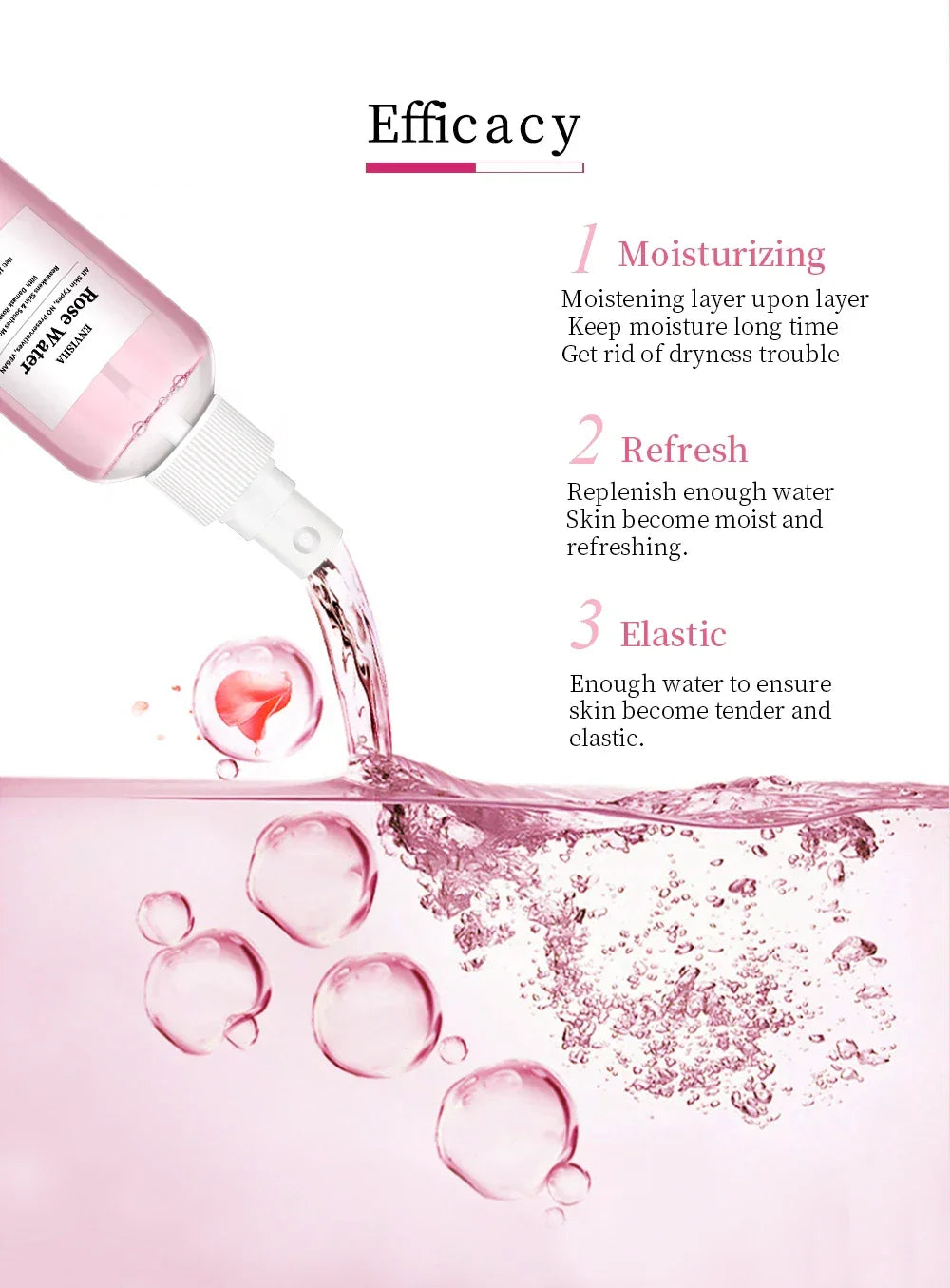 ENVISHA Rose Water Facial Toner – Hydrating & Pore-Minimizing Serum Peaceful Pleasures Health and Wellness
