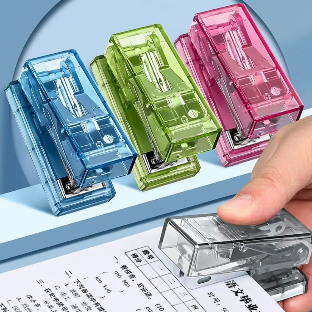 Mini Mini Stapler Transparent with 1000 Staples Office Binding Tools Easy-Use Multifunction Paper Binder Set Paper Fixing Peaceful Pleasures Health and Wellness