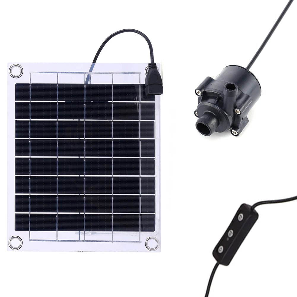 12V 10W Solar Water Pump Garden Decoration Mini Water Pump Watering System Solar Panel Pump with Adjustment Switch Kits for Pond Peaceful Pleasures Health and Wellness as show