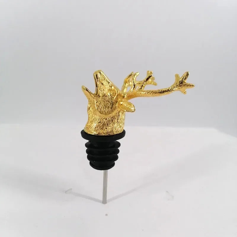 Deer Head Wine Bottle Stopper | Zinc Alloy Bar Accessory