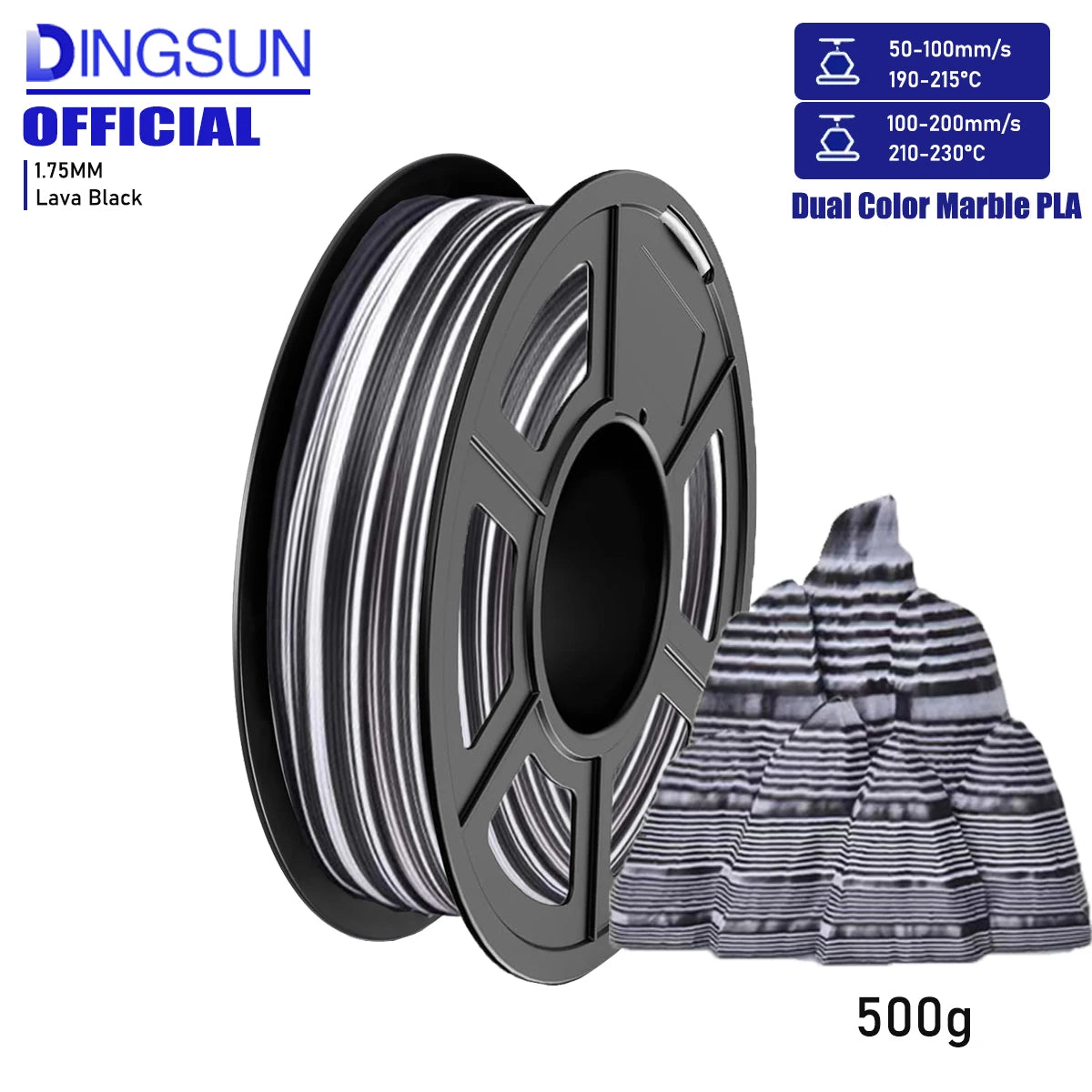 DINGSUN Matte Rainbow PLA Filament 1.75mm | 250g 500g 1KG Spool