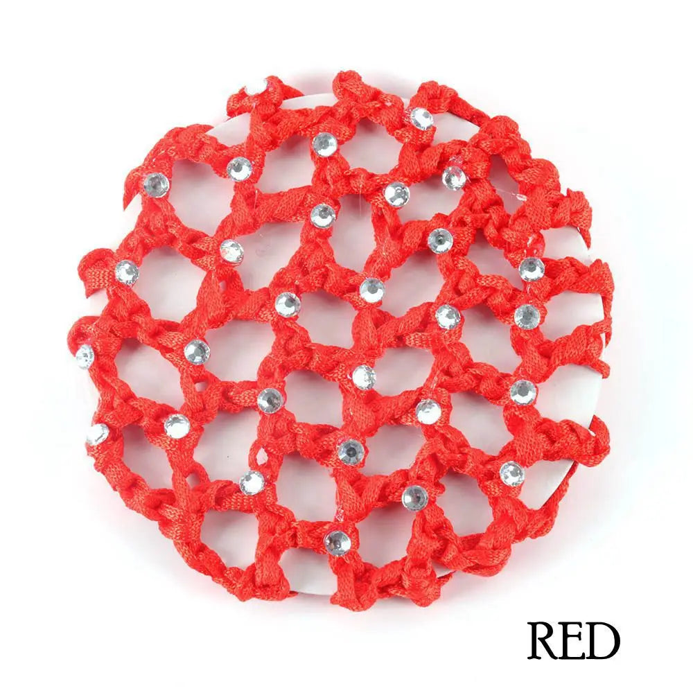 Pearl Rhinestone Bun Cover Hair Net | Ballet Dance Elastic