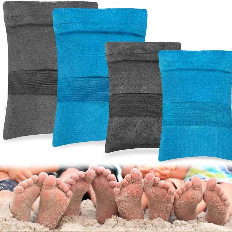 Beach Sand Removal Bag | Coral Fleece Powder Brush for Camping