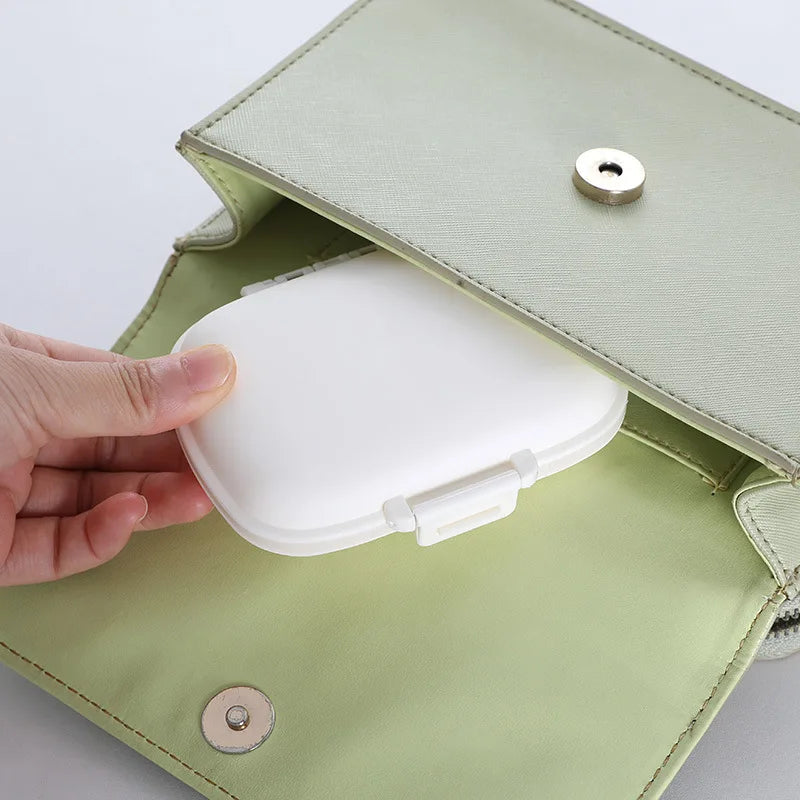 Portable Vitamin Pill Box Cases Organizer Tablet for 7 Days 8 Grids Travel with Large Compartments for Medicine Fish Oils Peaceful Pleasures Health and Wellness