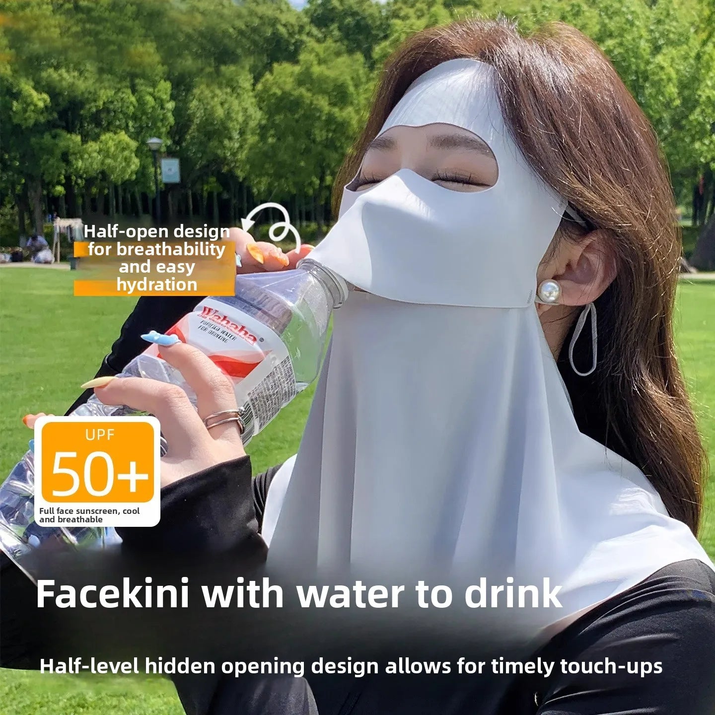 Ice Silk Face Mask UPF 50+ Cooling UV Sun Protection Gaiter