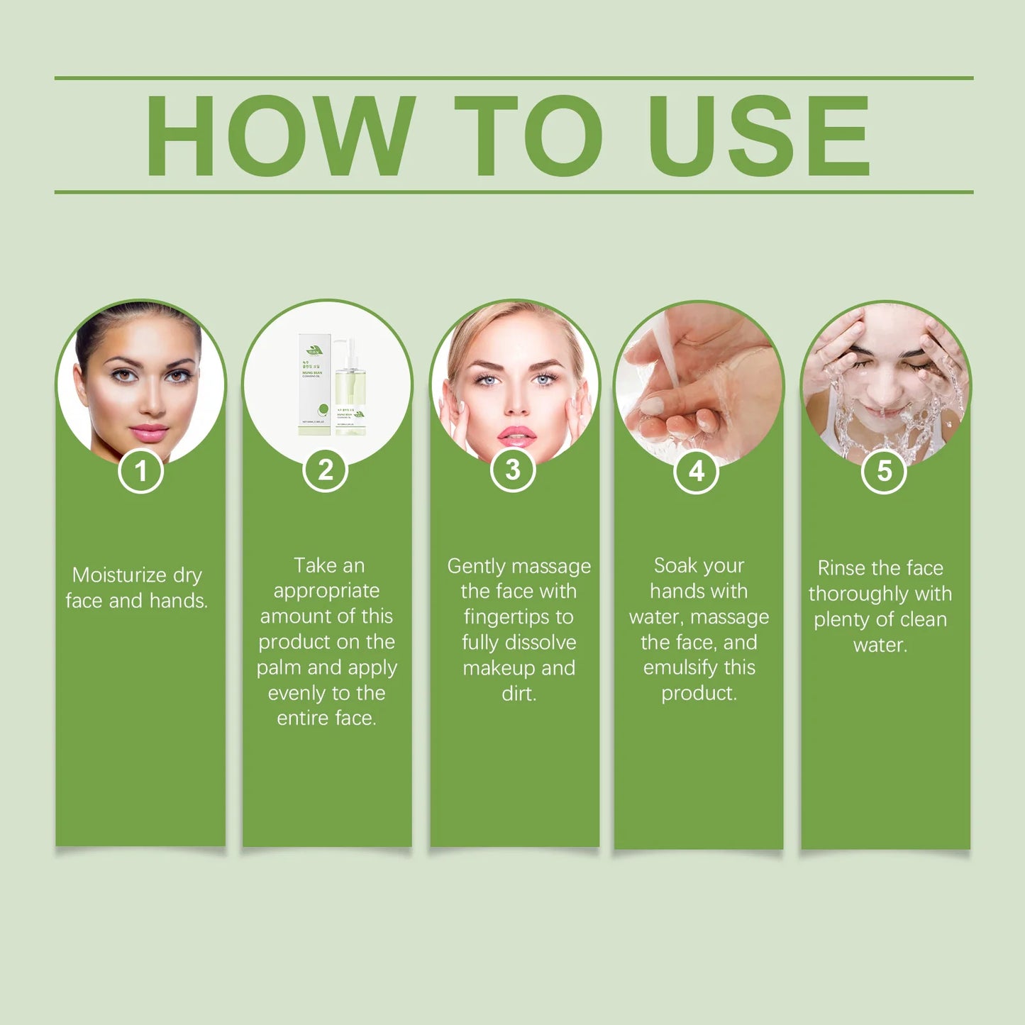Mung Bean Cleansing Oil – Face, Eye & Lip Makeup Remover 100ml