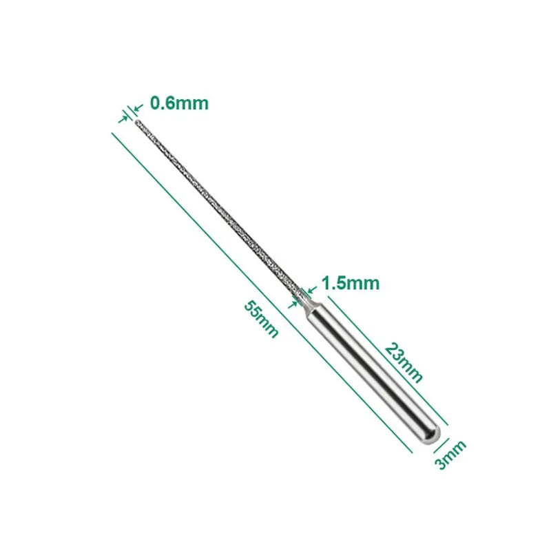 3MM Grinding Rods Mini Diamond Drill Grinding Head Milling Cutter Needle Engraving Carving Polishing Glass Jade Stone Drill Bit Peaceful Pleasures Health and Wellness B
