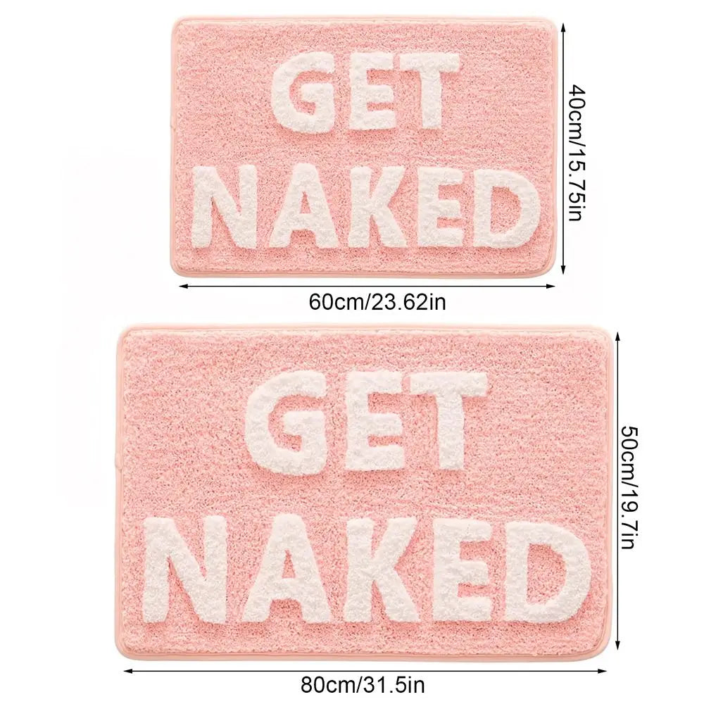 Pink Get Naked Bath Mat | Non-Slip, Soft & Absorbent Rug