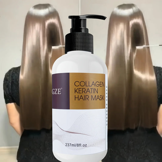 GZE Collagen Keratin Hair Mask | Argan Oil, Shea Butter 237ml Deep Conditioning Hair Mask Peaceful Pleasures Health and Wellness Damage Repaired