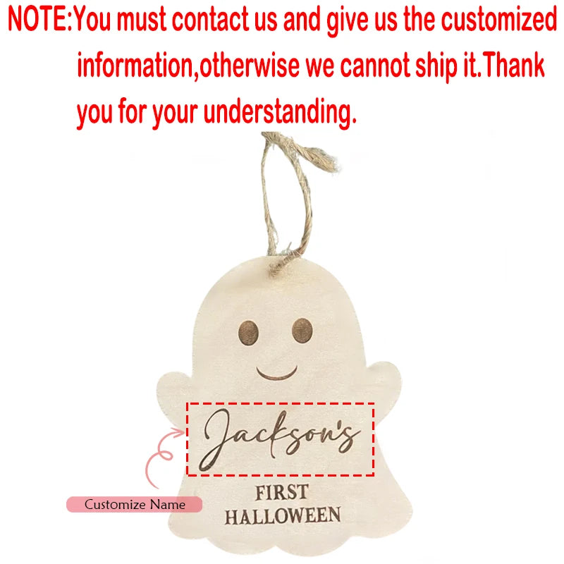 Personalized Engraved Halloween Ghost Name Tags – 5-Piece Set Halloween Party Decoration Peaceful Pleasures Health and Wellness custom A 6.8x8cm