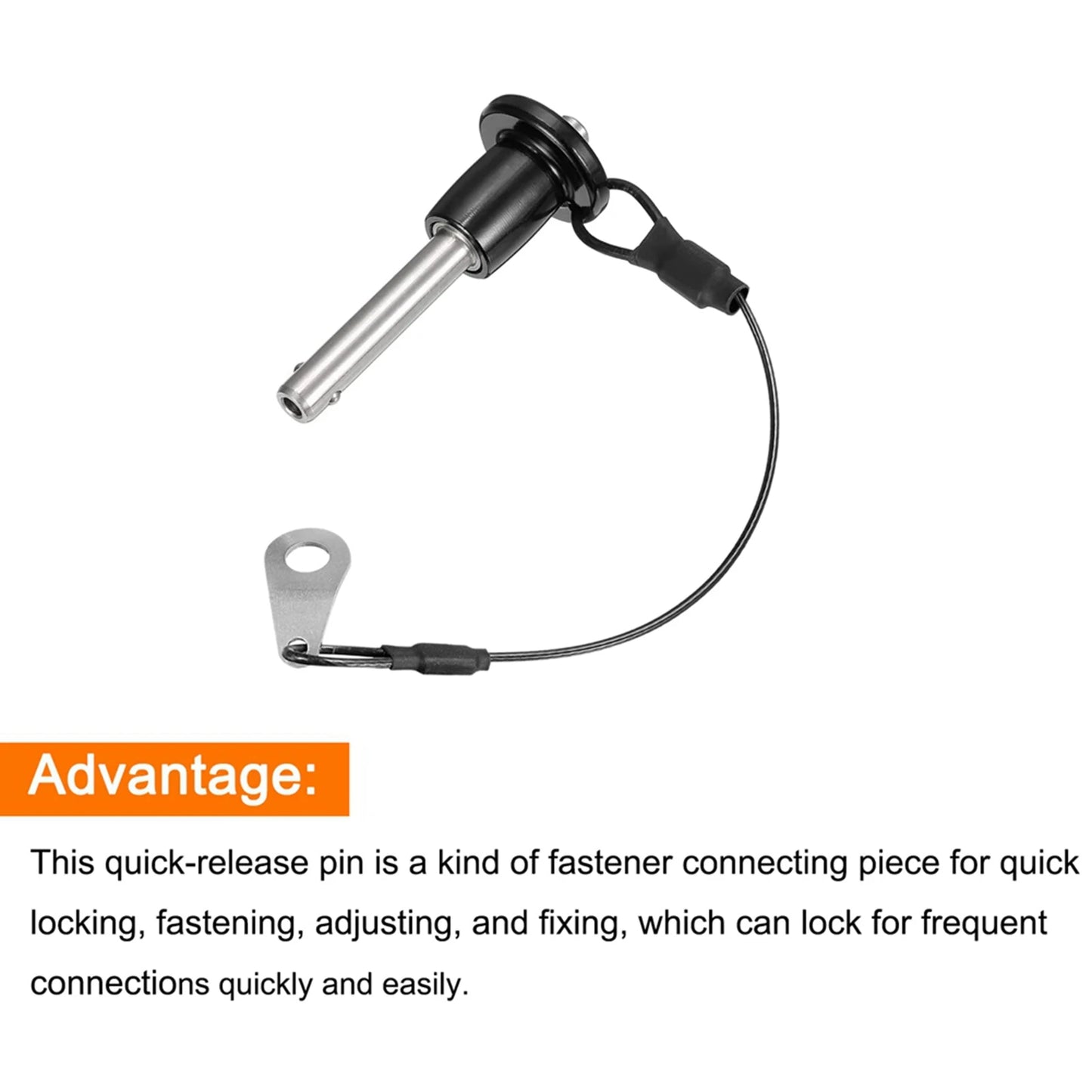 A36T-4X Stainless Steel Quick Release Pin 6Mm Diameter Ball Locking Pin With Push Button Lanyard Cable Usable Length 25Mm Peaceful Pleasures Health and Wellness Silver
