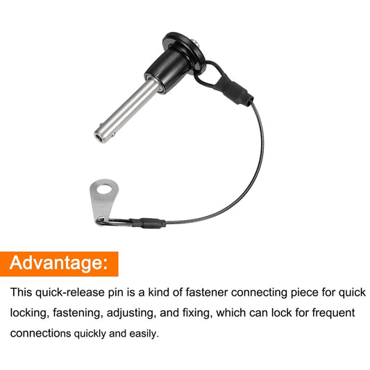A36T-4X Stainless Steel Quick Release Pin 6Mm Diameter Ball Locking Pin With Push Button Lanyard Cable Usable Length 25Mm Peaceful Pleasures Health and Wellness Silver