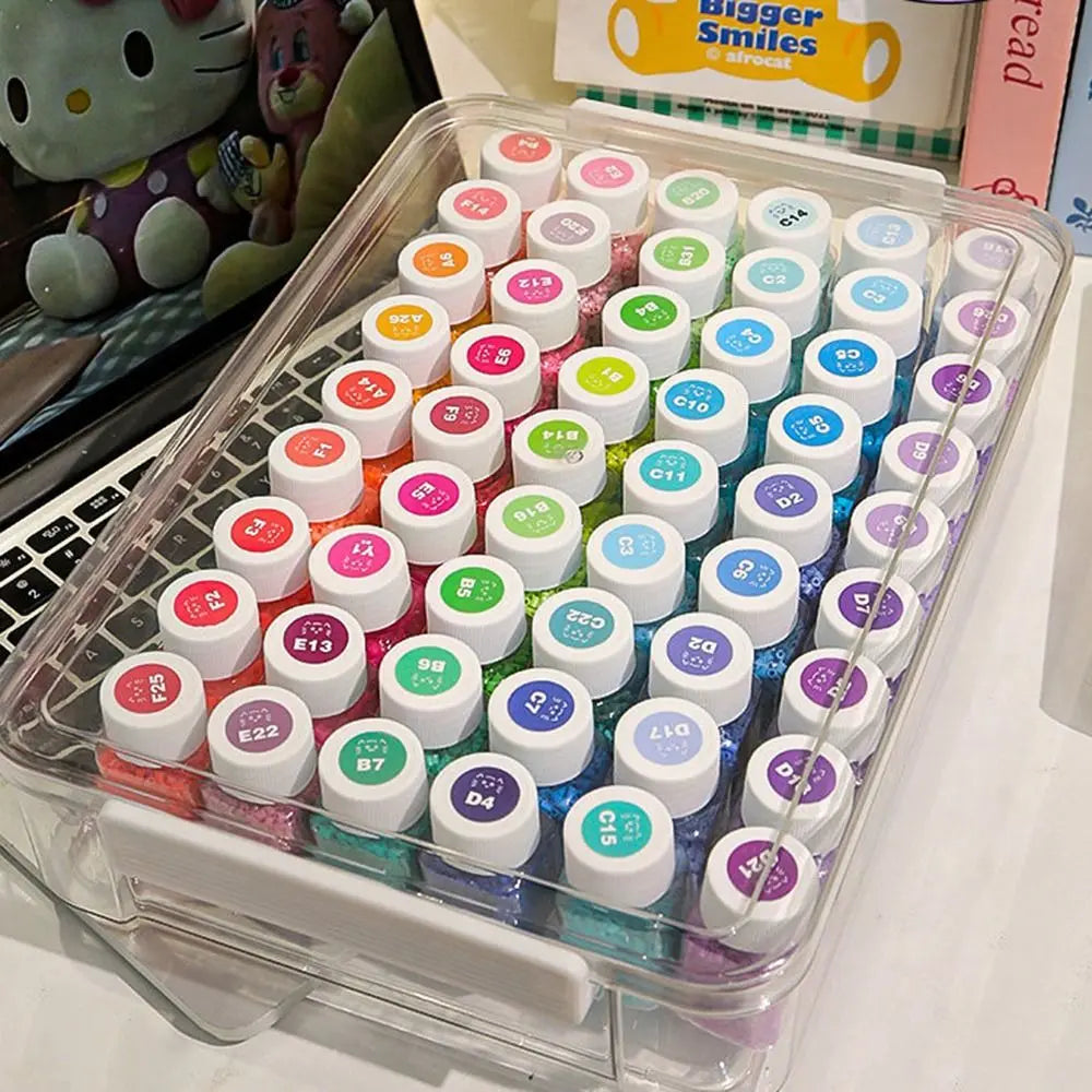 Transparent Perler Bead Storage Box Large Capacity with Cover Perler Bead Packaging Box Dustproof Bead Storage Bottle Peaceful Pleasures Health and Wellness