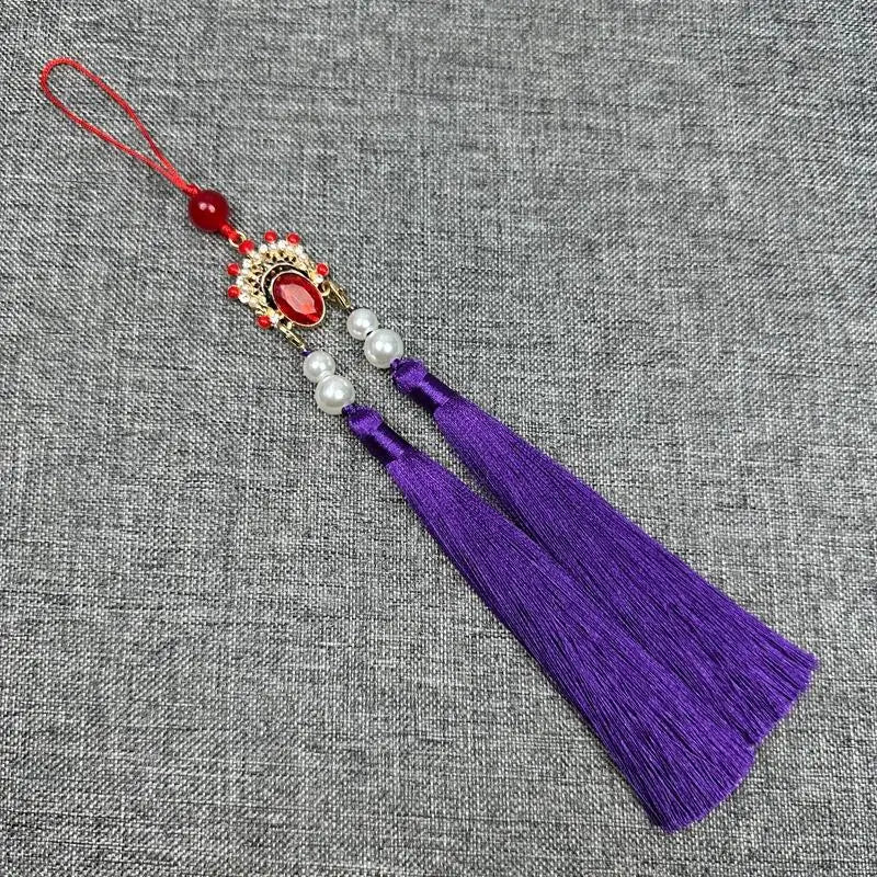Antique Hanfu Tassel Pendant | Ethnic Cheongsam Décor 25cm