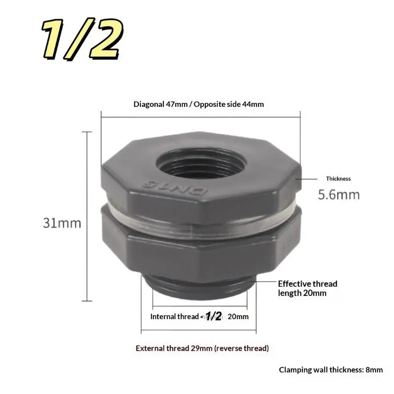 Versatile Water Tank Adapter With Valve PVC/IBC Water Bucket Adapter Quick Installation Rainwater Collection Connector Kit Peaceful Pleasures Health and Wellness C
