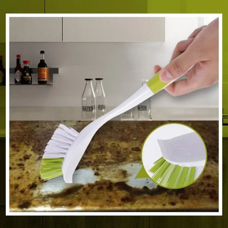 Long Handle Pot Scrubber Brush | Kitchen Dishwashing Tool