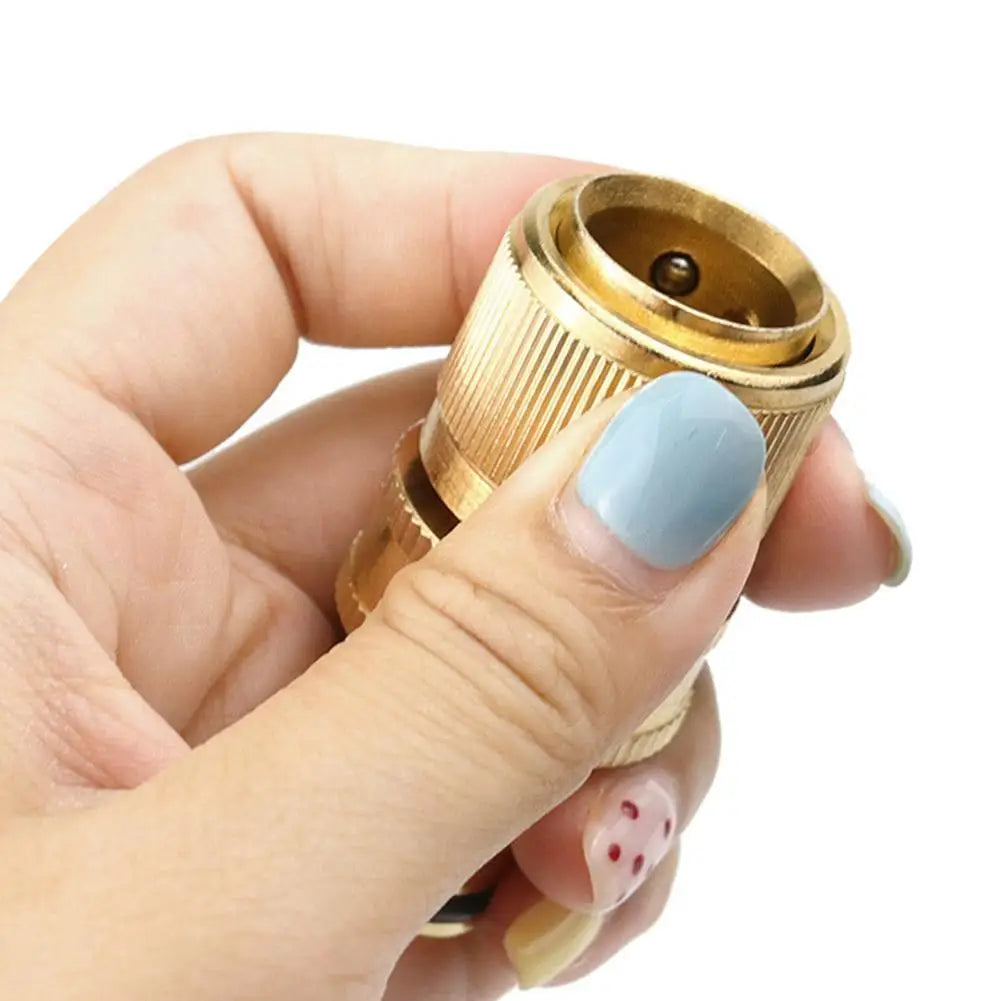 1PCS Brass Garden Hose Quick Connect Fitting3/4" Water Hose Connector Male Female Threads Universal Hose Adapter for Watering Peaceful Pleasures Health and Wellness
