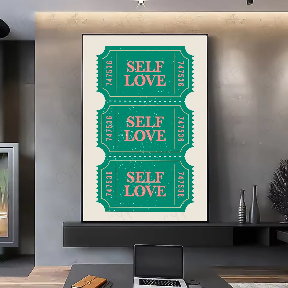 Minimalist Love Quotes Wall Poster – Waterproof PVC Art Sticker Wall Art Poster Peaceful Pleasures Health and Wellness z7 40X50cmNoframe