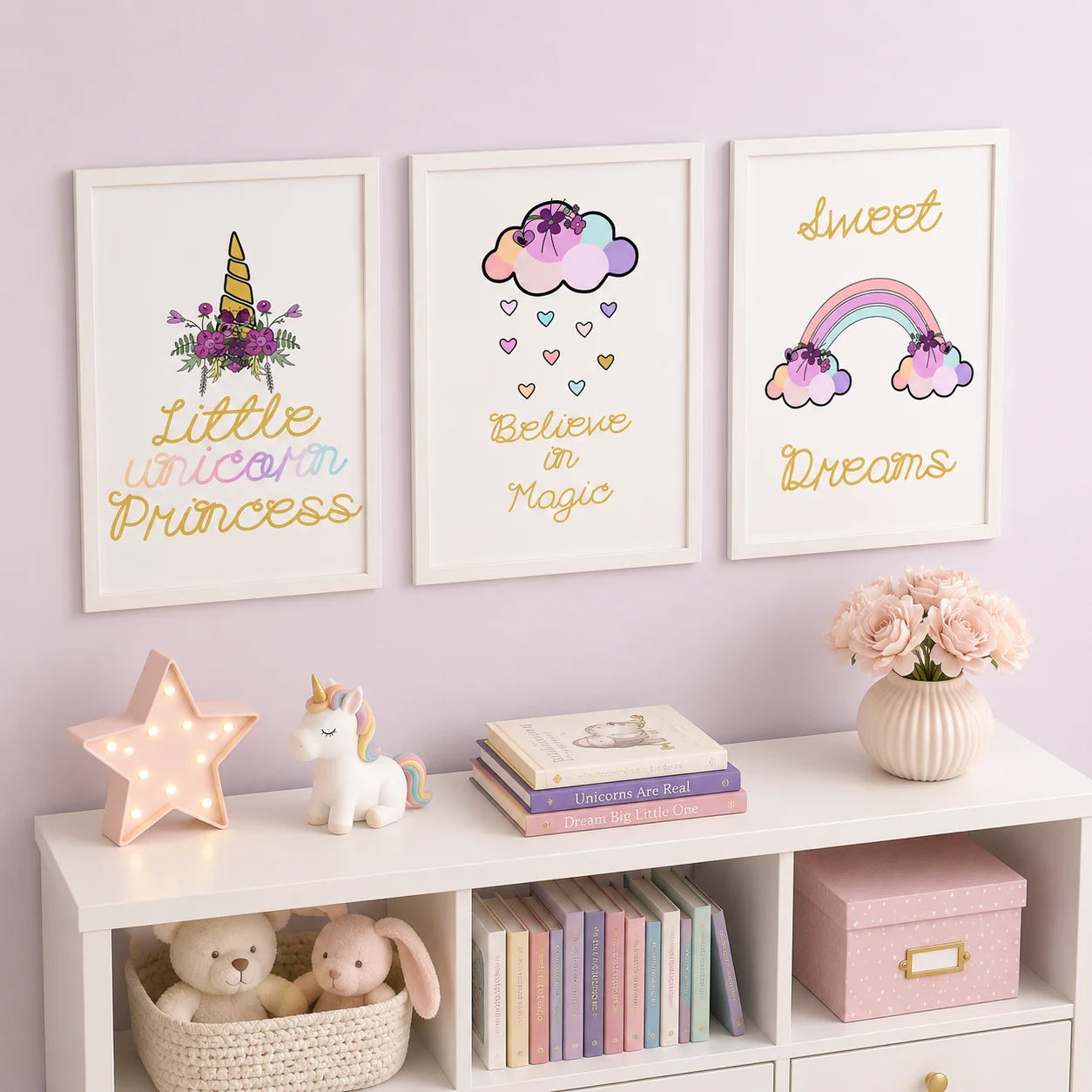 Nursery Inspirational Quotes Wall Art, Rainbow Canvas Painting, Minimalist Aesthetic Poster Print for Baby Kids Bedroom Decor Peaceful Pleasures Health and Wellness