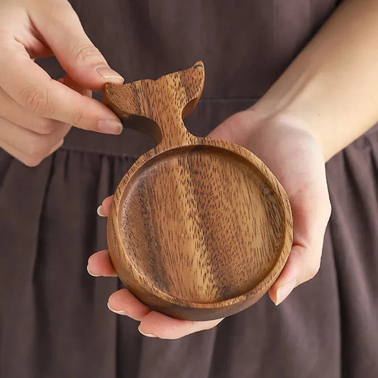 Fish-Shaped Wooden Condiment Dipping Dish with Handle Condiment Dipping Dish Oasis Select