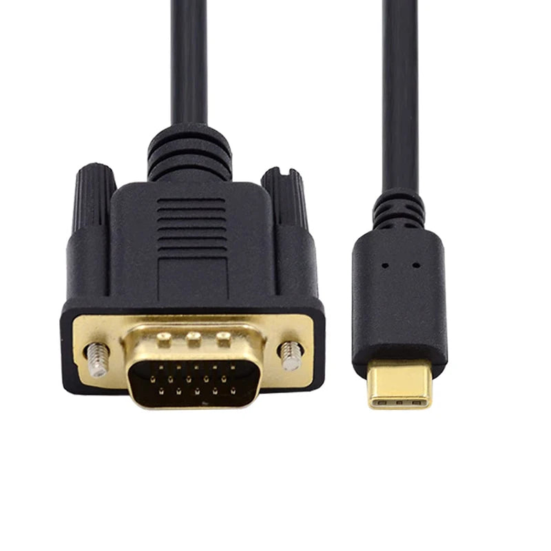 USB C To VGA Adapter USB Type C Cable To VGA for Apple Macbook Air Macbook Pro Input USB-C Cable To VGA Out Up To 1080P Peaceful Pleasures Health and Wellness