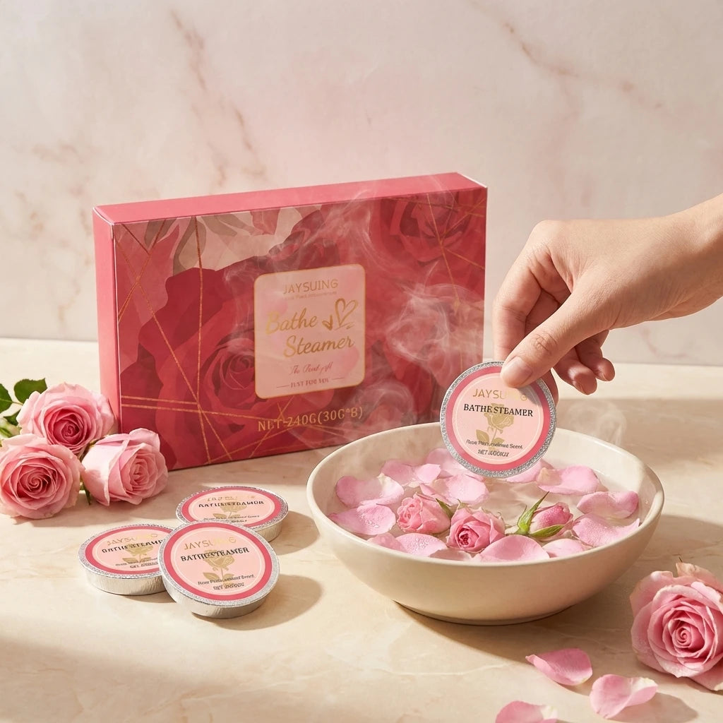 Jaysuing Rose Shower Tablets for Relaxing Bath Experience Peaceful Pleasures Health and Wellness