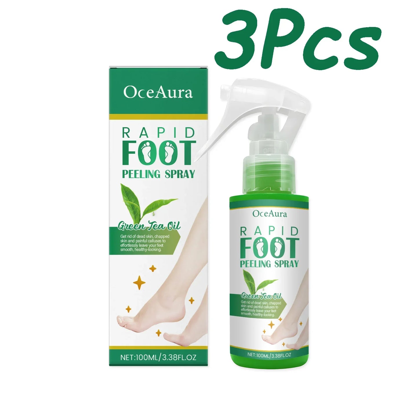 OceAura Foot Peeling Spray – Exfoliate & Heal Cracked Heels