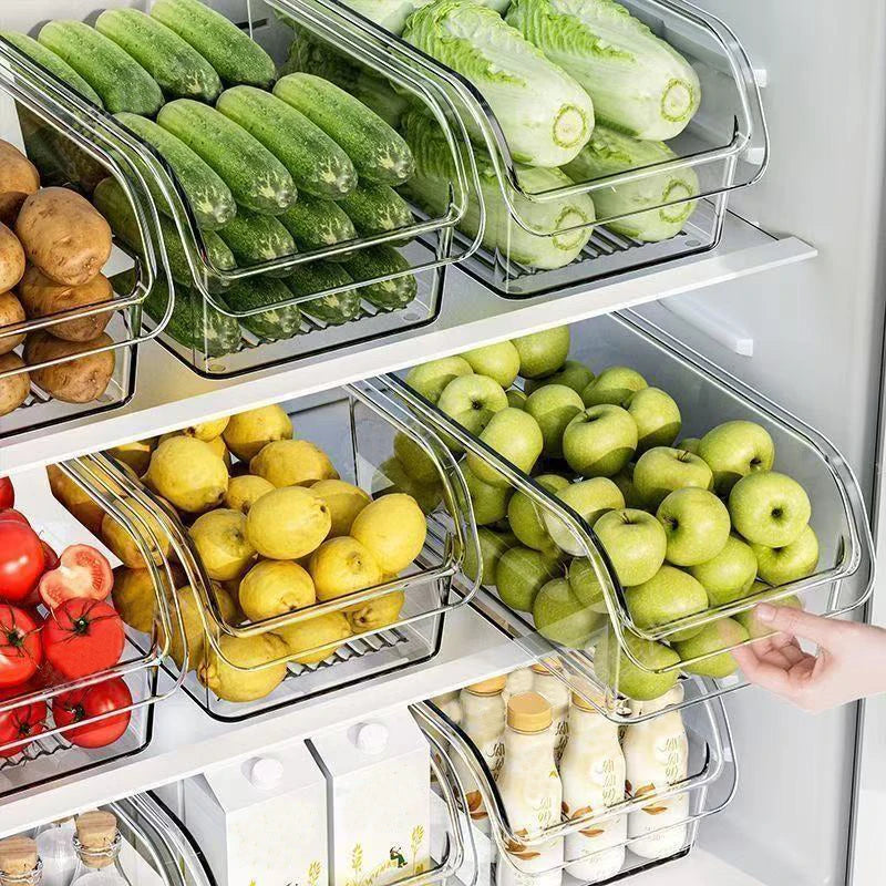 Clear Refrigerator Organizer Bins – Plastic Storage Containers for Fridge